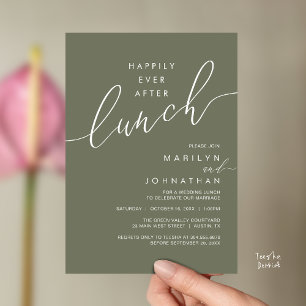 Convite Jantar de Recepção de Casamento Felizes para Sempr