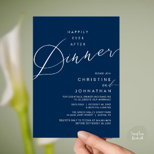 Convite Jantar de Recepção de Casamento Felizes para Sempr