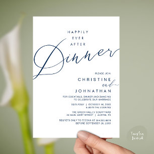 Convite Jantar de Recepção de Casamento Felizes para Sempr