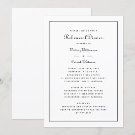 Convite Jantar de Rehearsal Casamento Preto e Branco Elega