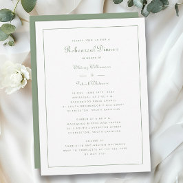 Convite Jantar de Rehearsal Casamento Sage Verde Elegante
