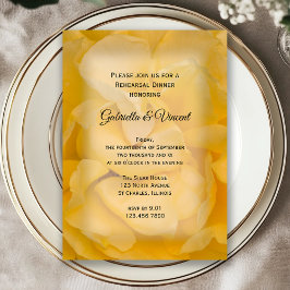 Convite Jantar de Rehearsal de Casamento com Flor de Rosa