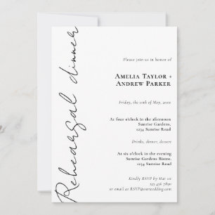 Convite Jantar de Rehearsal de Casamento com QR Code em Le