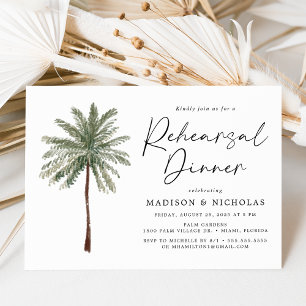 Convite Jantar de Rehearsal de Casamento Minimalista com P
