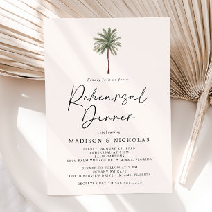 Convite Jantar de Rehearsal de Casamento Minimalista com P