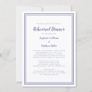 Convite Jantar de Rehearsal de Casamento Moderno Simples P