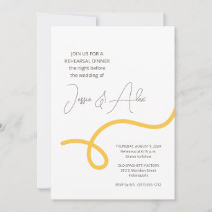 Convite Jantar de Rehearsal de Espaguete