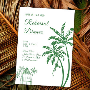 Convite Jantar de Rehearsal de Praia Tropical Costeira Ret