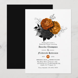 Convite Jantar de Rehearsal Floral de Halloween Vintage
