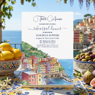 Convite Jantar de Rehearsal That's Amore Italian Riviera