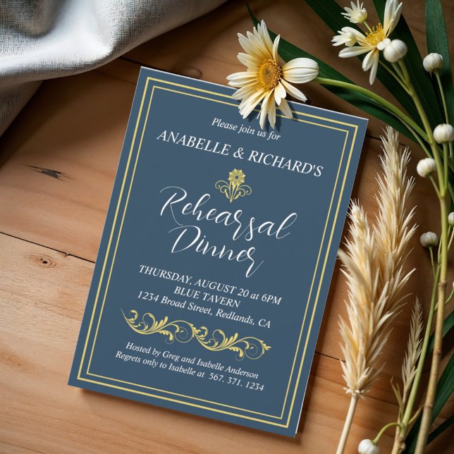 Convite Jantar de Rehearsal Vitoriano Elegante (Criador carregado)