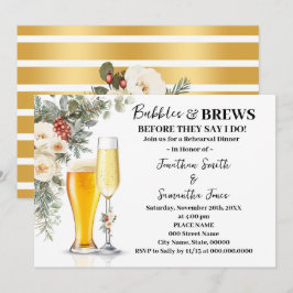 Convite Jantar de Rehearsal Winter Bubbles & Brews