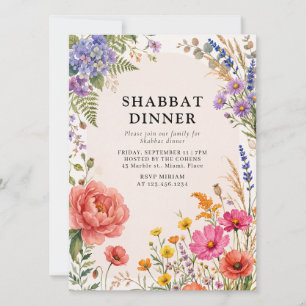Convite Jantar de Shabbos Jantar de Shabbat Família Judaic