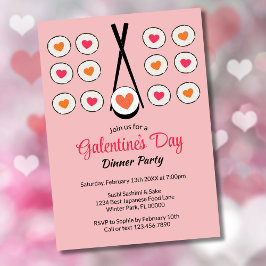 Convite Jantar de Sushi do Dia de Galentine's Day no Dia d