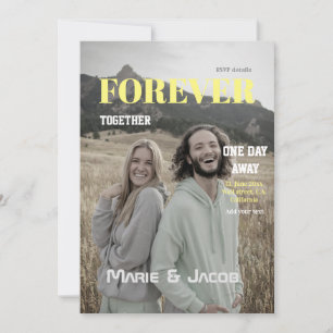 Convite jantar de um dia casal revista foto amarela w