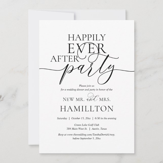 Convite Jantar e Festa de Casamento Felizes para Sempre Co (Frente)
