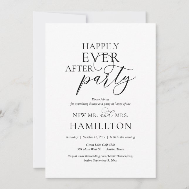 Convite Jantar e Festa de Casamento Felizes para Sempre Co (Frente)