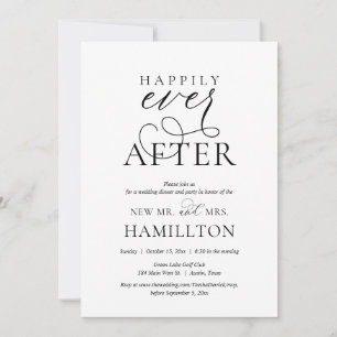 Convite Jantar e Festa de Pós-Casamento Felizes para Sempr