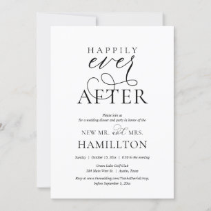 Convite Jantar e Festa de Pós-Casamento Felizes para Sempr