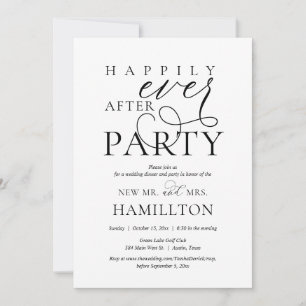 Convite Jantar e Festa de Pós-Casamento Felizes para Sempr