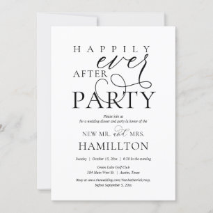 Convite Jantar e Festa de Pós-Casamento Felizes para Sempr