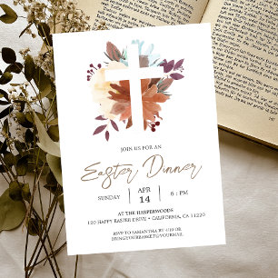 Convite Jantar Floral da Cruz Cristã da Primavera Páscoa