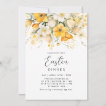 Jantar Floral de Páscoa Moderno com Amarelo Primav