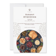 Jantar Iftar Marrom Branco Ramadan