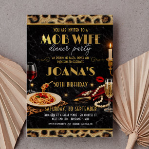 Convite Jantar Italiano Glamoso Jantar de Aniversário de E