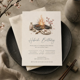 Convite Jantar Japonês Hibachi Festa de Aniversário Churra