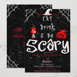 Convite Jantar Misterioso de Halloween Coma Beba Seja Assu