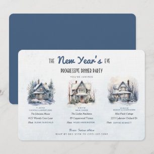 Convite Jantar Progressivo de Ano Novo Winter Homes