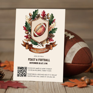 Convite Jantar Rústico e Futebol Turquia Bowl Dia de Ação