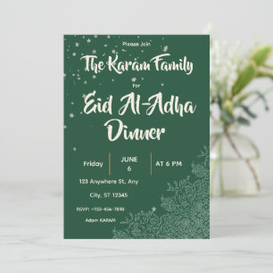 Convite Jantar Verde do Eid Al-Adha