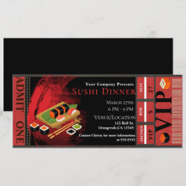 Convite Jantar VIP de Sushi Moderno e Elegante Preto e Ver