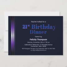 Janto aniversário de 21 anos Azul e Roxo Moderno