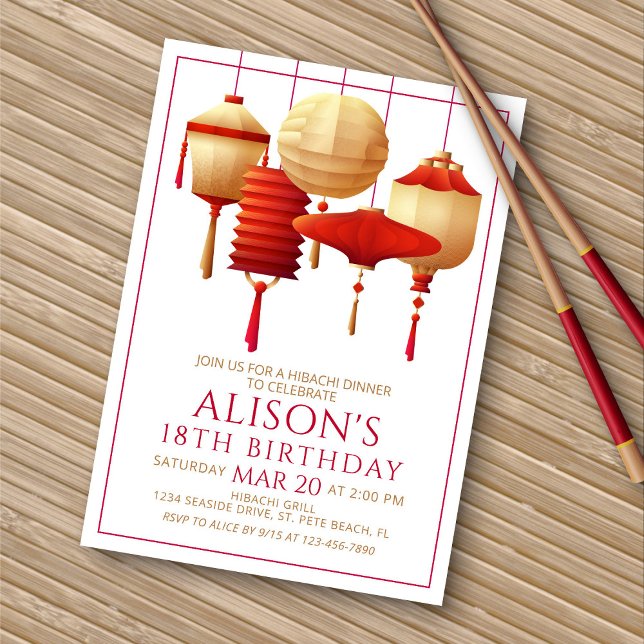 Convite Janto Birthday Hibachi (Criador carregado)