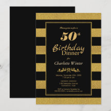 Janto de 50º Aniversário Dourado Preto Striped