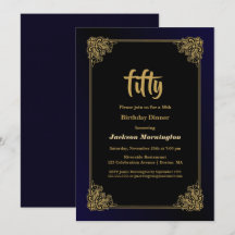Janto de 50º aniversário preto e Dourado
