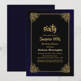 Convite Janto de 60º aniversário da Surpresa Dourada e Neg