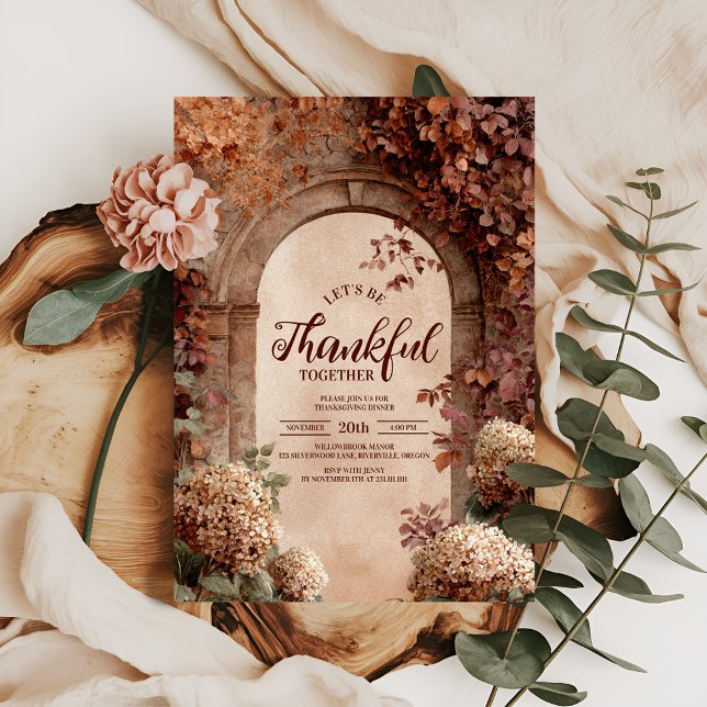 Convite Janto de Ação de Graças da Colheita de Pedra de Vi (Criador carregado)