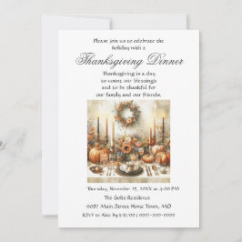 Convite Janto de Ação de Graças da Família Festiva Autumn