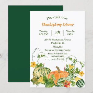 Convite Janto de Ação de Graças da Pumpkin e Squash Bounty