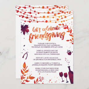 Convite Janto de Ação de Graças de Amizade