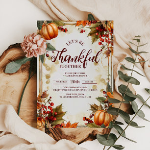 Convite Janto de Ação de Graças de Cozy Autumn Pumpkin Har