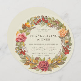 Convite Janto de Ação de Graças de Wreath Automática Redon