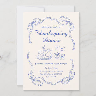 Convite Janto de Ação de Graças do Arco Whimsical Doodle D