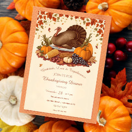 Convite Janto de Ação de Graças do Banquete de Colheita Tr