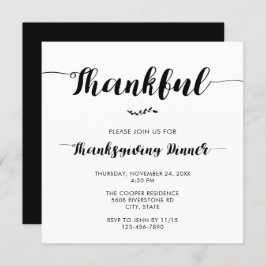 Convite Janto de Ação de Graças Elegante - Simples Script