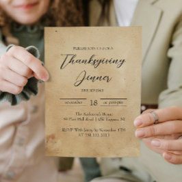 Convite Janto de Ação de Graças Russo Simples e Elegante